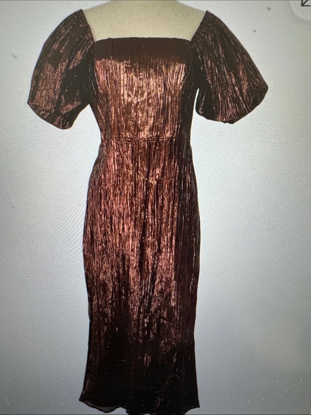 Metallic Brown/Bronze Elegant Dress